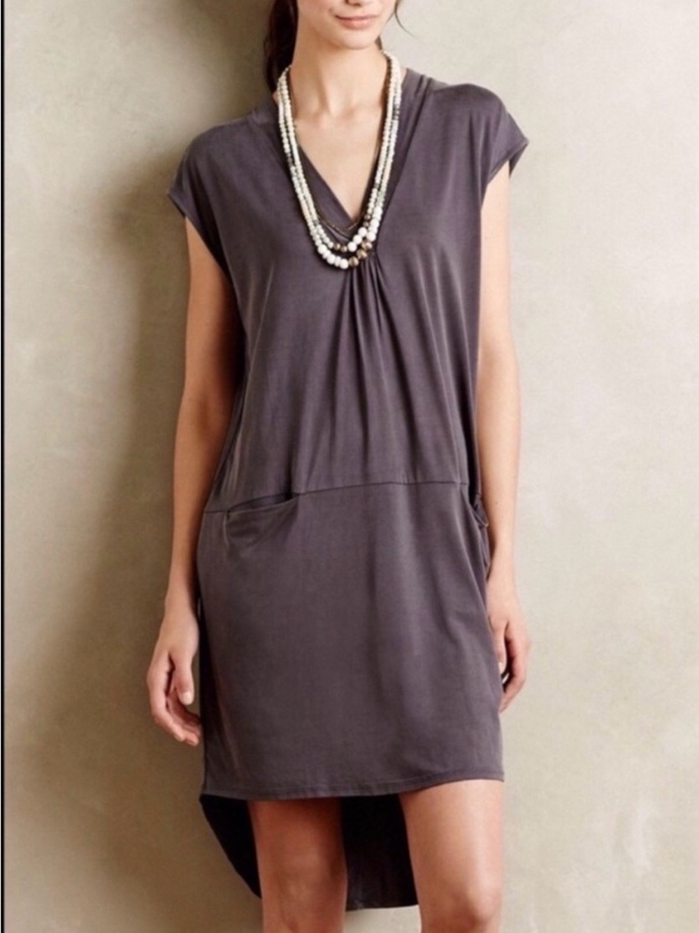 Dolan Left Coast Anthropologie Lola Cocoon Charcoal Tunic Pocket Dress